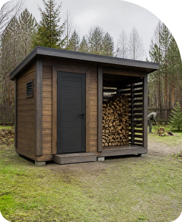 Туалет с дровником в Ельце под ключ по цене от 66742 р. | РадиДОМА-Елц